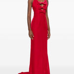 Abito da sera con fiocchi in velluto rosso Alessandra Rich - donna 