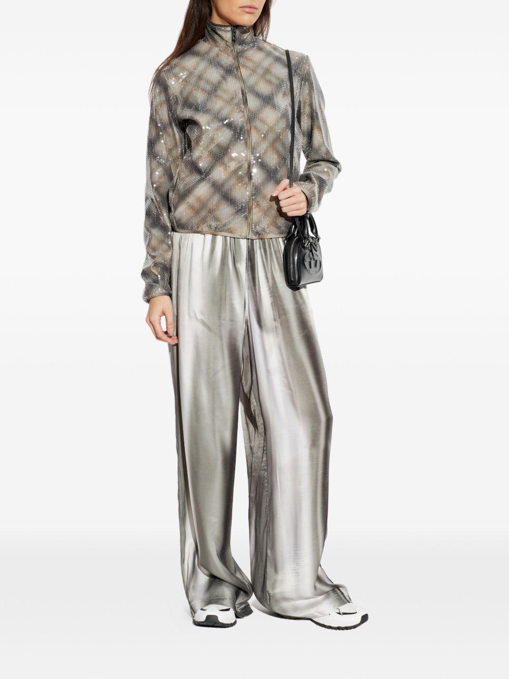 Pantaloni a gamba ampia elasticizzati in argento Diesel - donna 