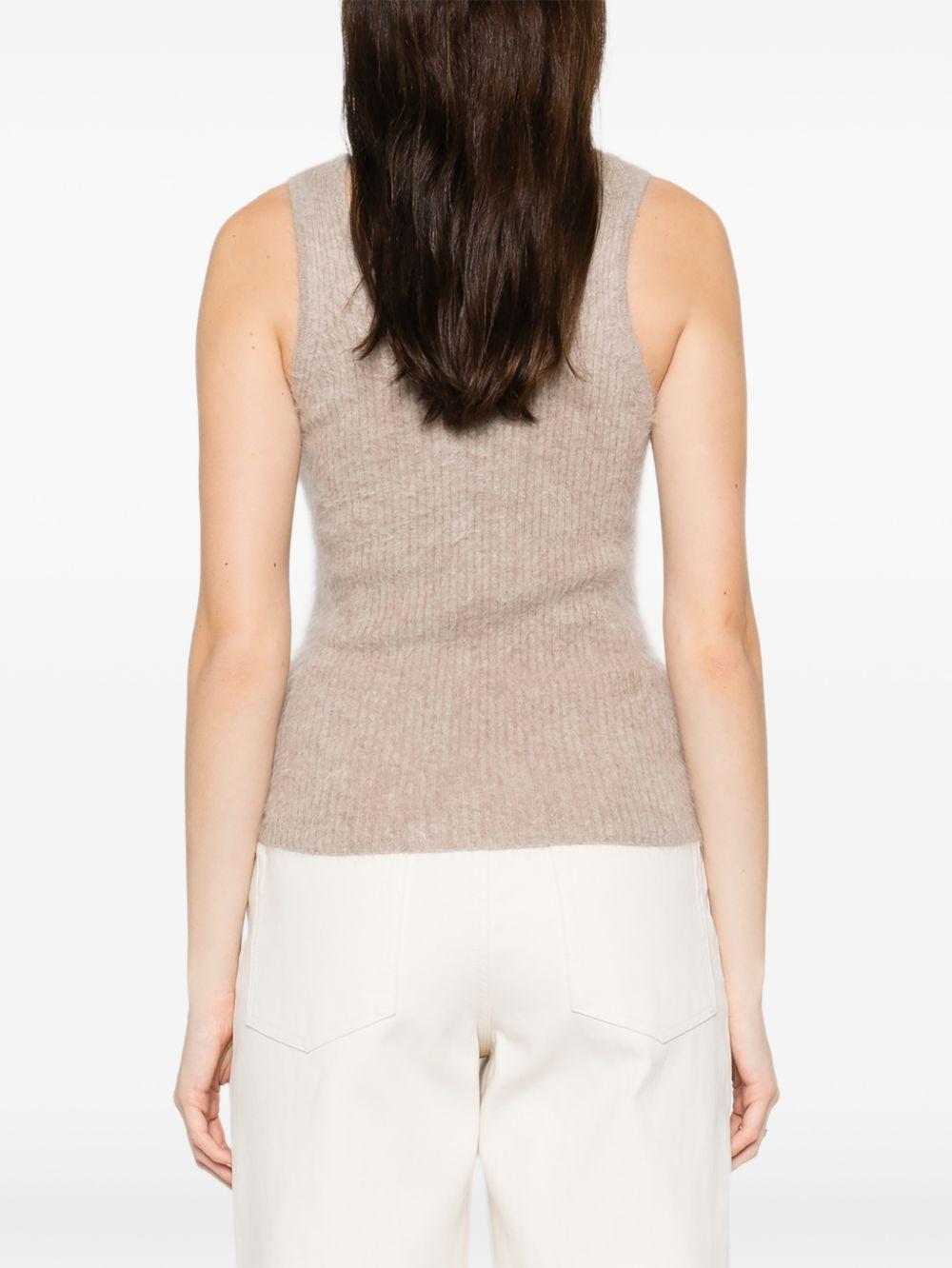 Top con finitura spazzolata in beige Gotha - donna 