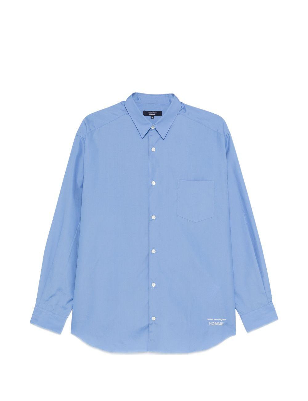 Camicia con logo in azzurro Comme des Garçons Homme - uomo 
