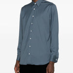 Camicia con bottoni in blu Lardini - uomo 