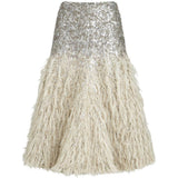 Gonna midi con paillettes in argento Brunello cucinelli - donna 