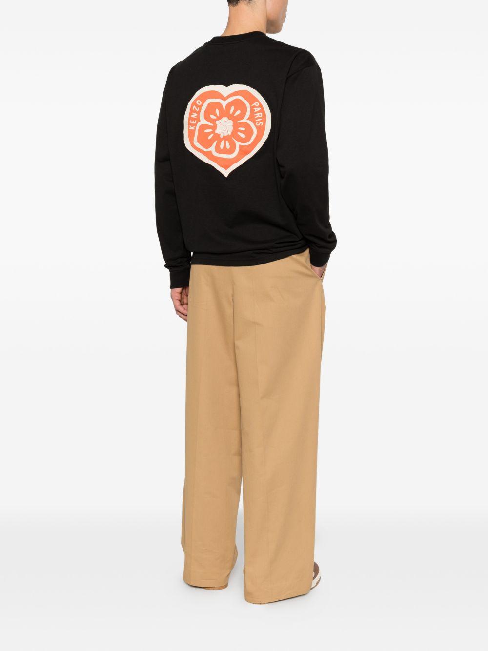 T-shirt a maniche lunghe con logo in nero Kenzo - uomo 