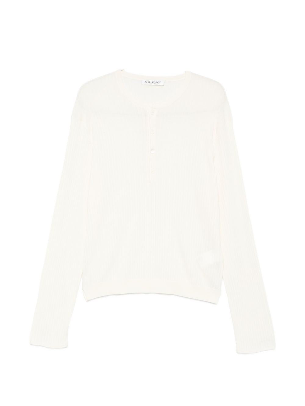T-shirt in maglia a coste in bianco Our legacy - uomo 