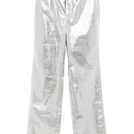 Pantaloni dritti intrecciati in argento Rotate - donna 