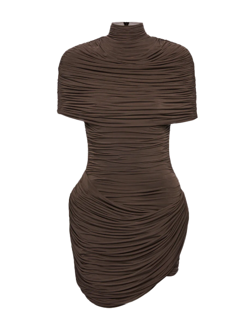 Mini abito con ruches in marrone Magda butrym - donna 