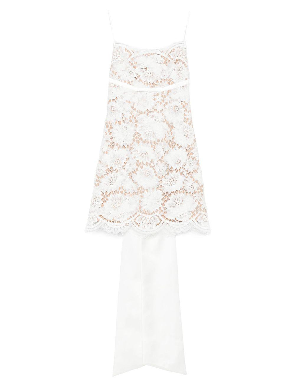 Abito in pizzo con orlo smerlato in bianco Self-portrait - donna 