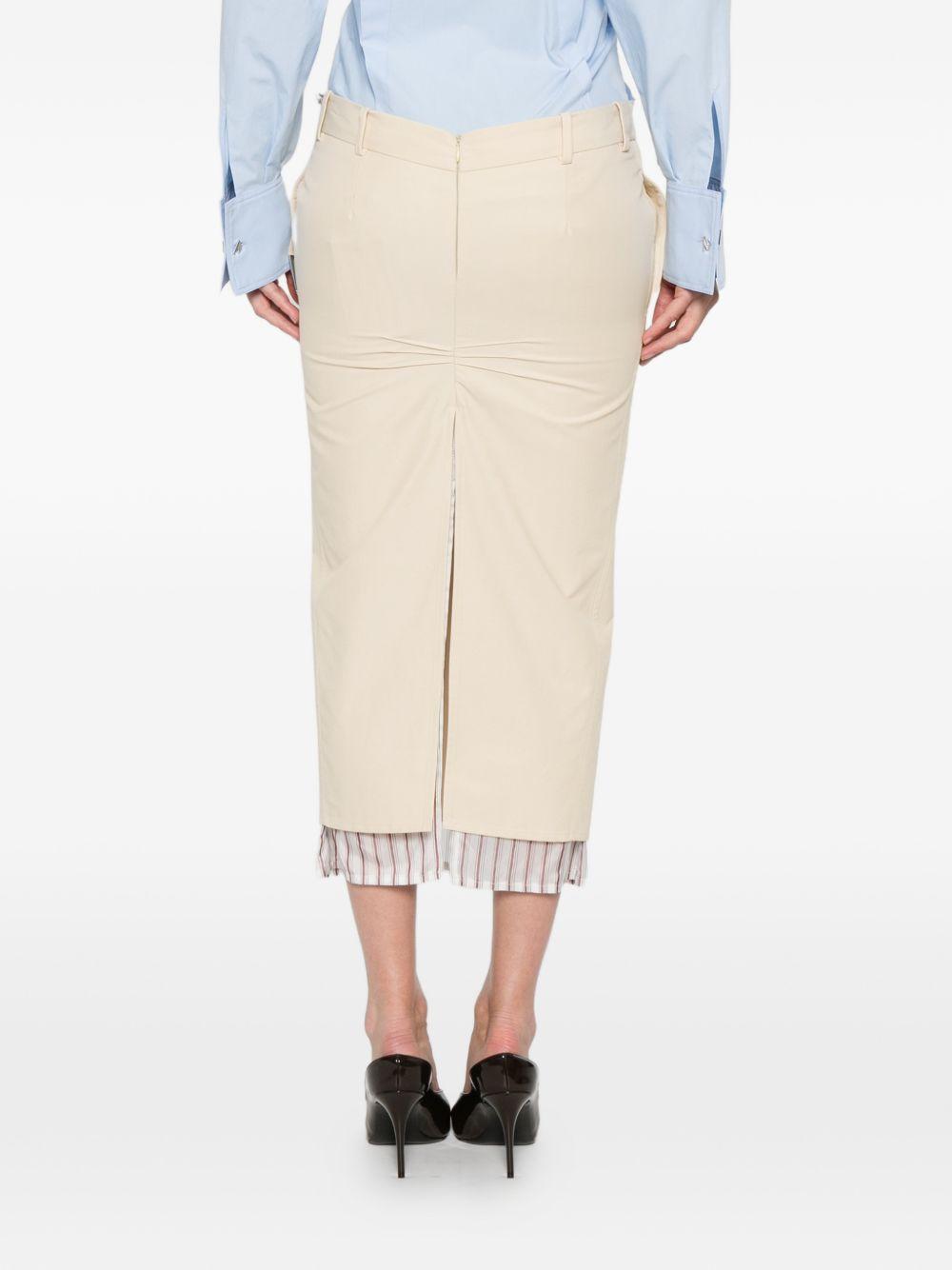 Gonna midi con bordo a righe in beige The attico - donna 