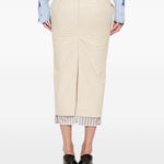 Gonna midi con bordo a righe in beige The attico - donna 
