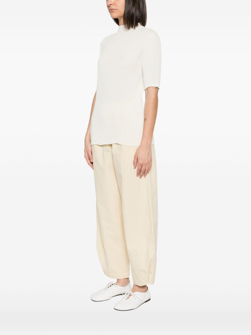 Top a pieghe in bianco Issey miyake - donna 