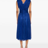 Abito midi drappeggiato in blu - donna 
