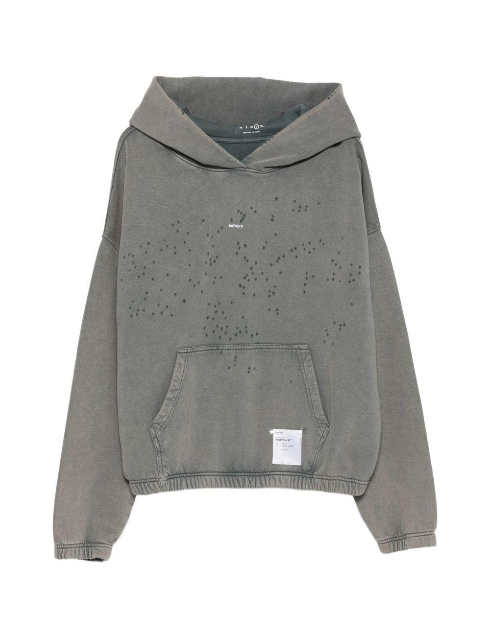 Felpa con cappuccio mothtech in grigio Satisfy - unisex 