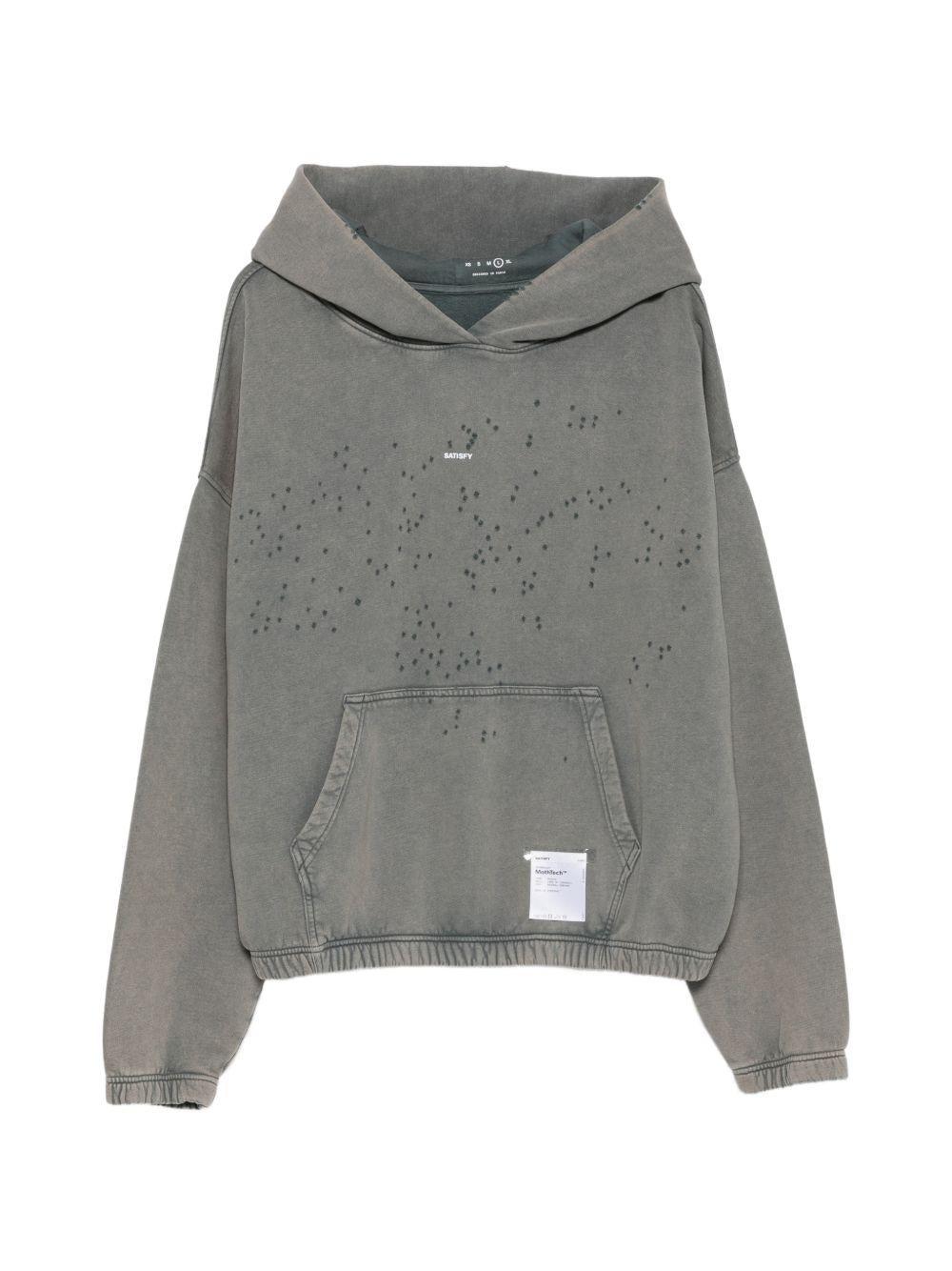 Felpa con cappuccio mothtech in grigio Satisfy - unisex 