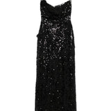 Abito lungo con paillettes in nero Coperni - donna 