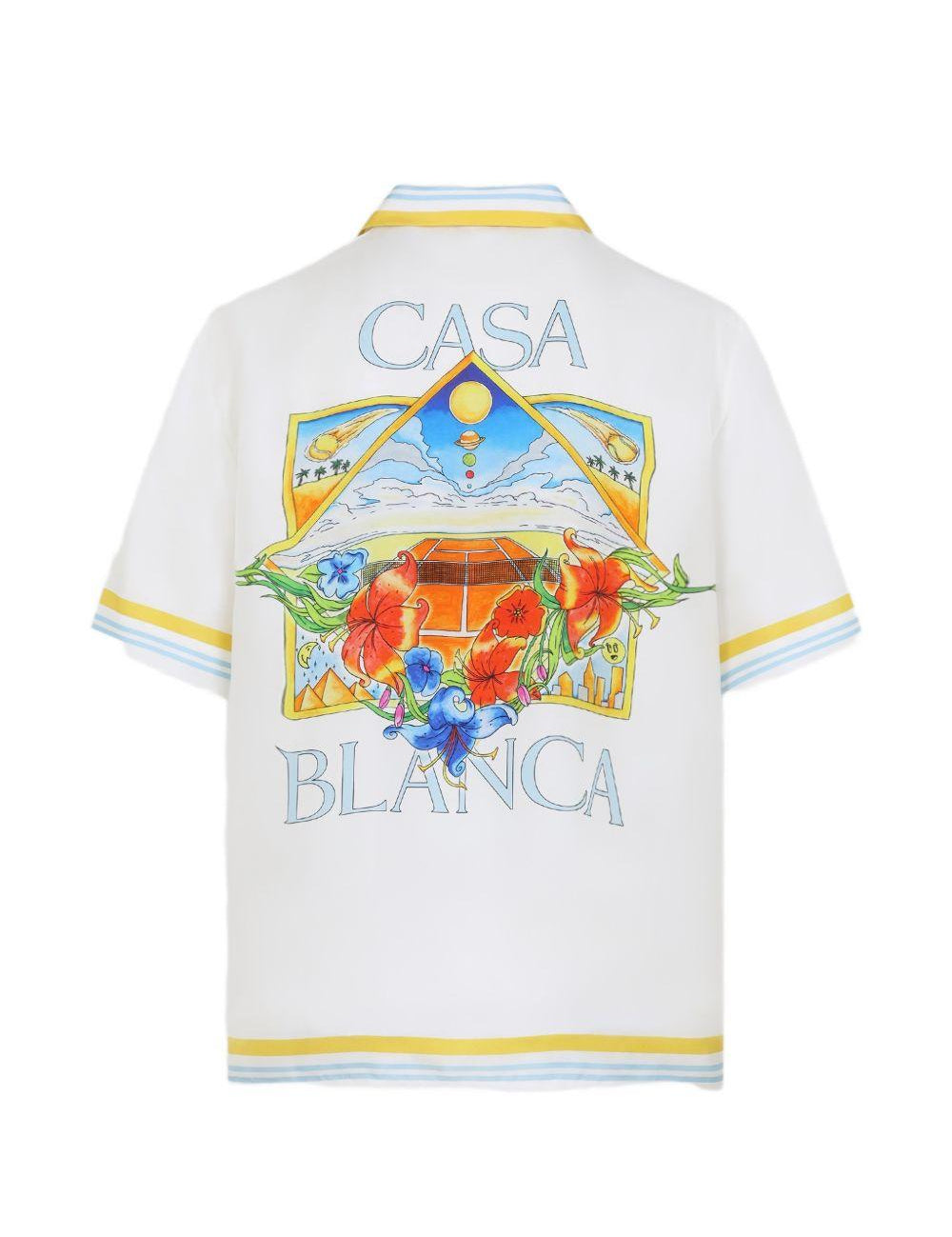 Camicia con stampasul retro in bianco Casablanca - uomo 