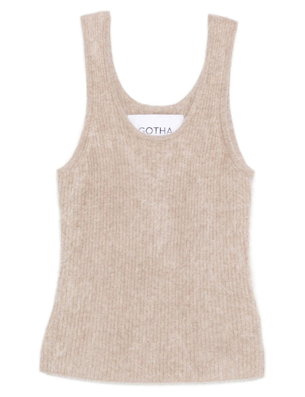 Top con finitura spazzolata in beige Gotha - donna 