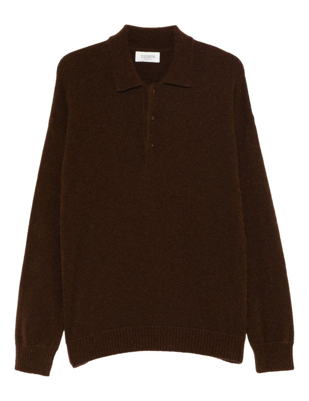 Polo in maglia in marrone Laneus - uomo 