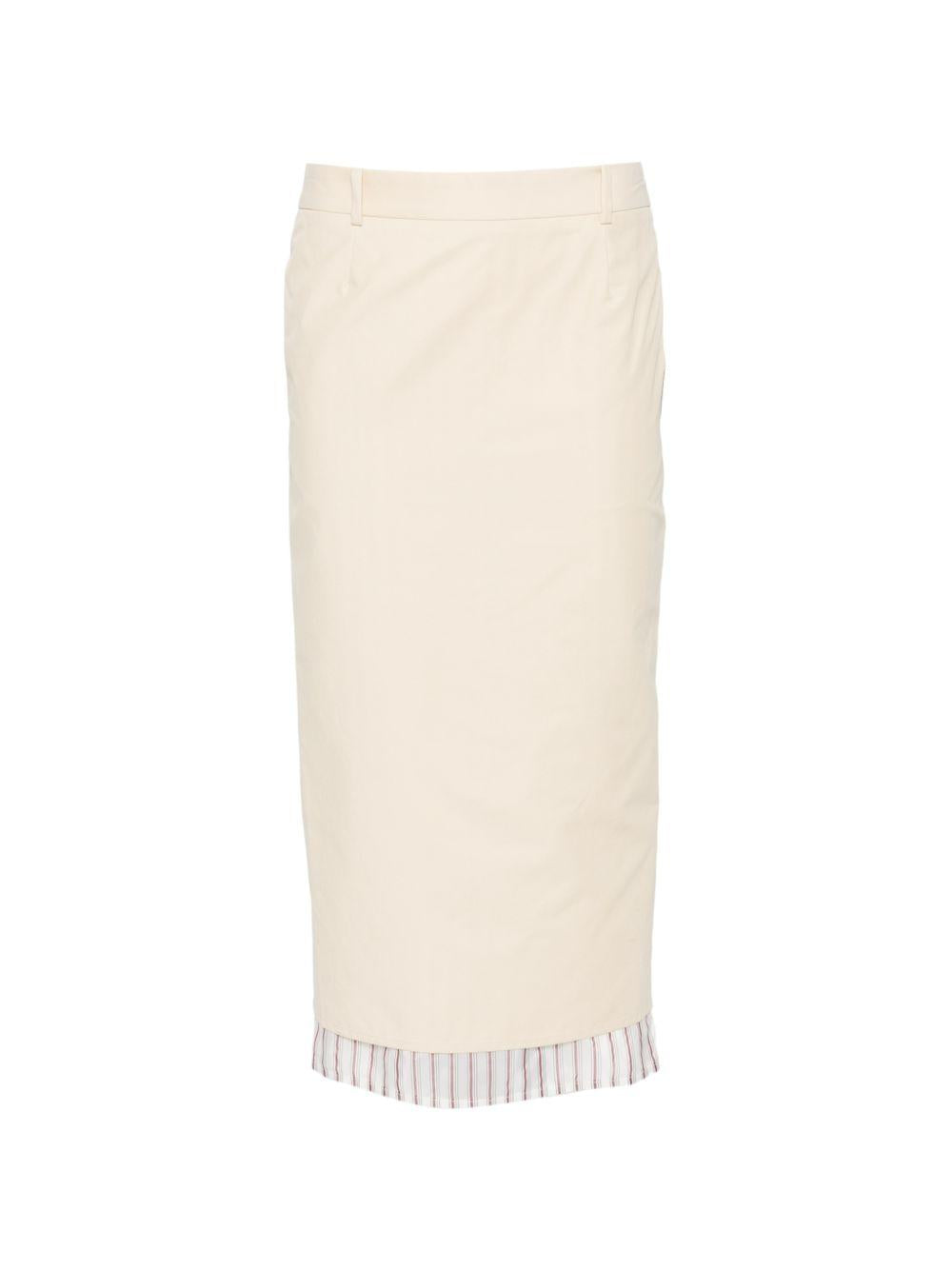 Gonna midi con bordo a righe in beige The attico - donna 