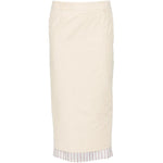 Gonna midi con bordo a righe in beige The attico - donna 