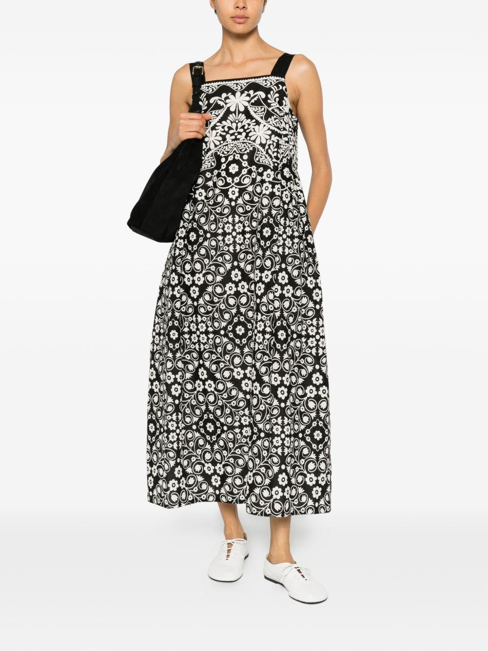 Abito midi con stampa floreale in nero Maxmara weekend - donna 