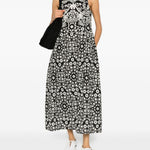 Abito midi con stampa floreale in nero Maxmara weekend - donna 