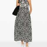 Abito midi con stampa floreale in nero Maxmara weekend - donna 