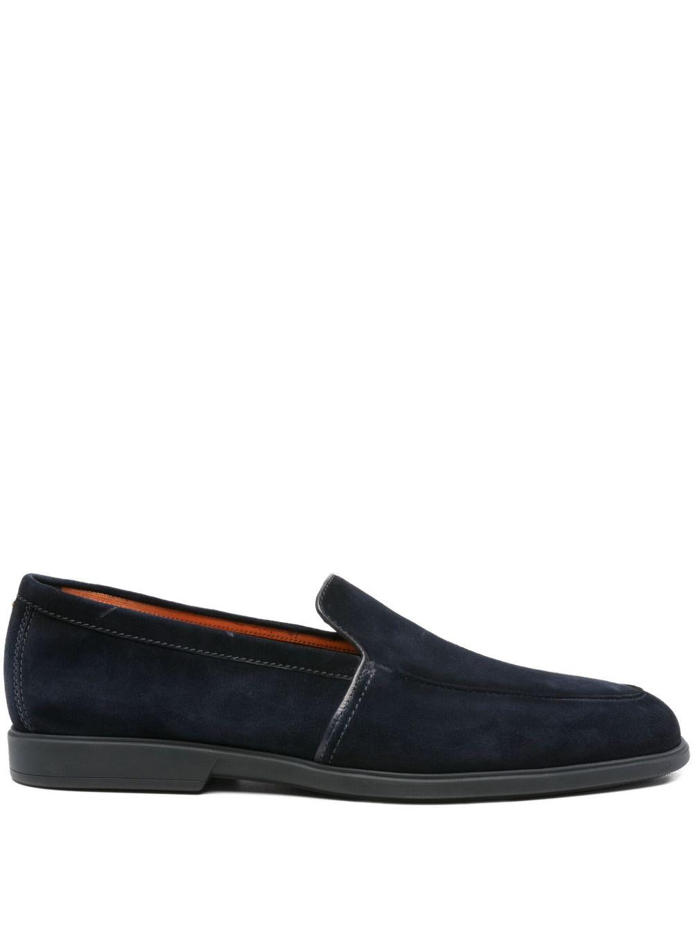 Mocassini in pelle scamosciata in blu Santoni - uomo 