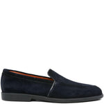Mocassini in pelle scamosciata in blu Santoni - uomo 