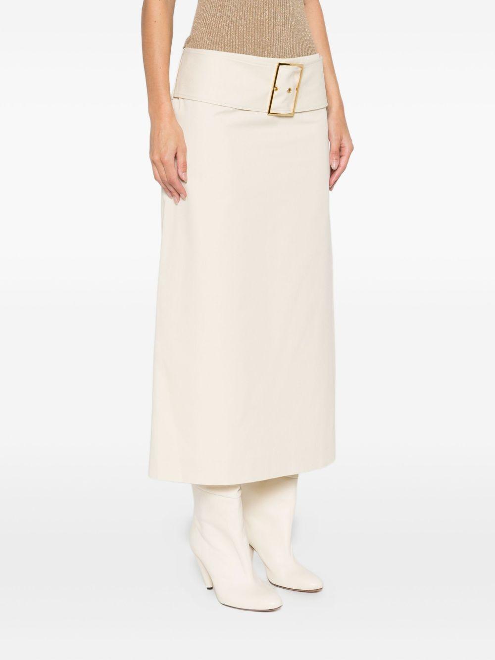 Gonna midi con fibbia in beige Rowen rose - donna 
