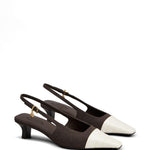 Decollete con punta a contrasto in marrone e beige Tod's - donna 