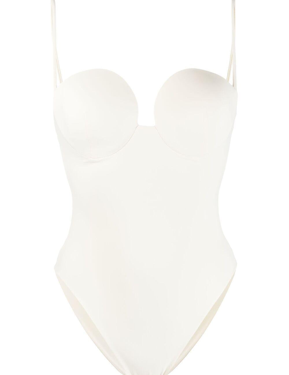 Costume intero con scollo a cuore in bianco MAGDA BUTRYM - donna 