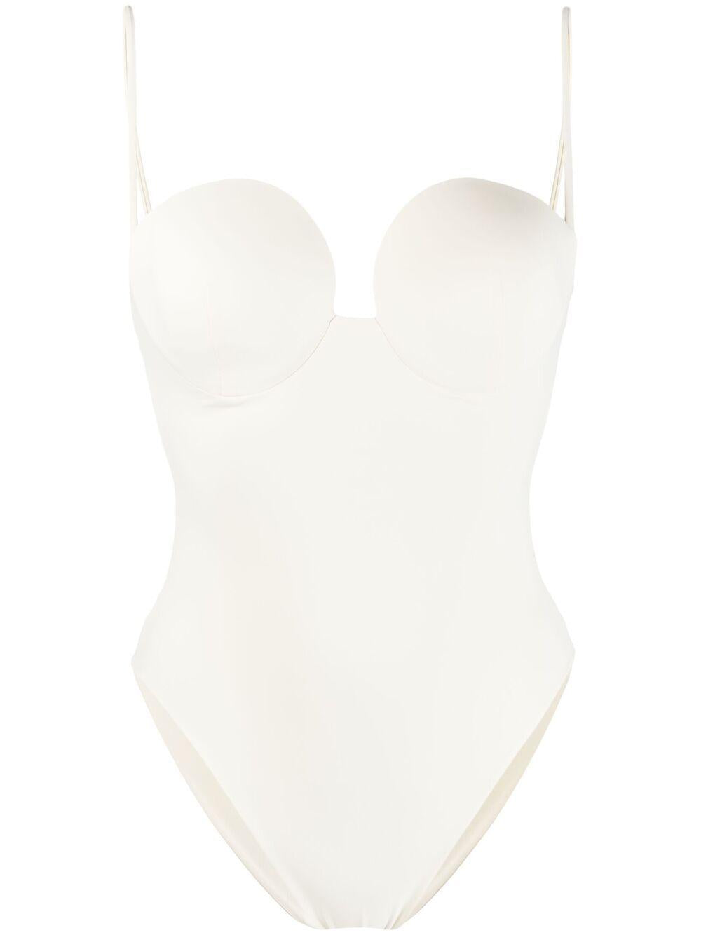 Costume intero con scollo a cuore in bianco MAGDA BUTRYM - donna 