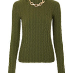 Maglione con dettaglio a catena in verde Rabanne - donna 