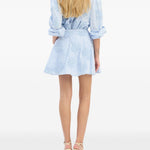 Camicia oversize con fiori in azzurro ROTATE - donna 