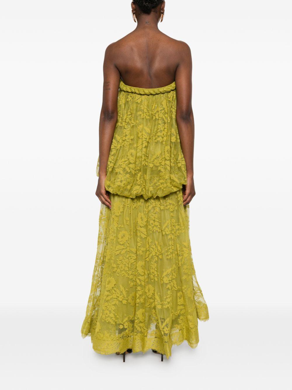 Abito midi intrecciato in pizzo in verde Zimmermann - donna 