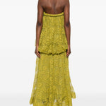Abito midi intrecciato in pizzo in verde Zimmermann - donna 