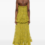 Abito midi intrecciato in pizzo in verde Zimmermann - donna 