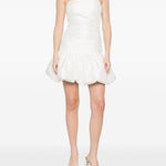 Abito corto con balze in bianco Rotate - donna 