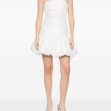 Abito corto con balze in bianco Rotate - donna 