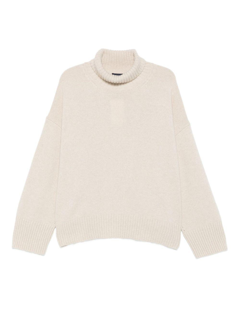 Maglione William a collo alto écru 