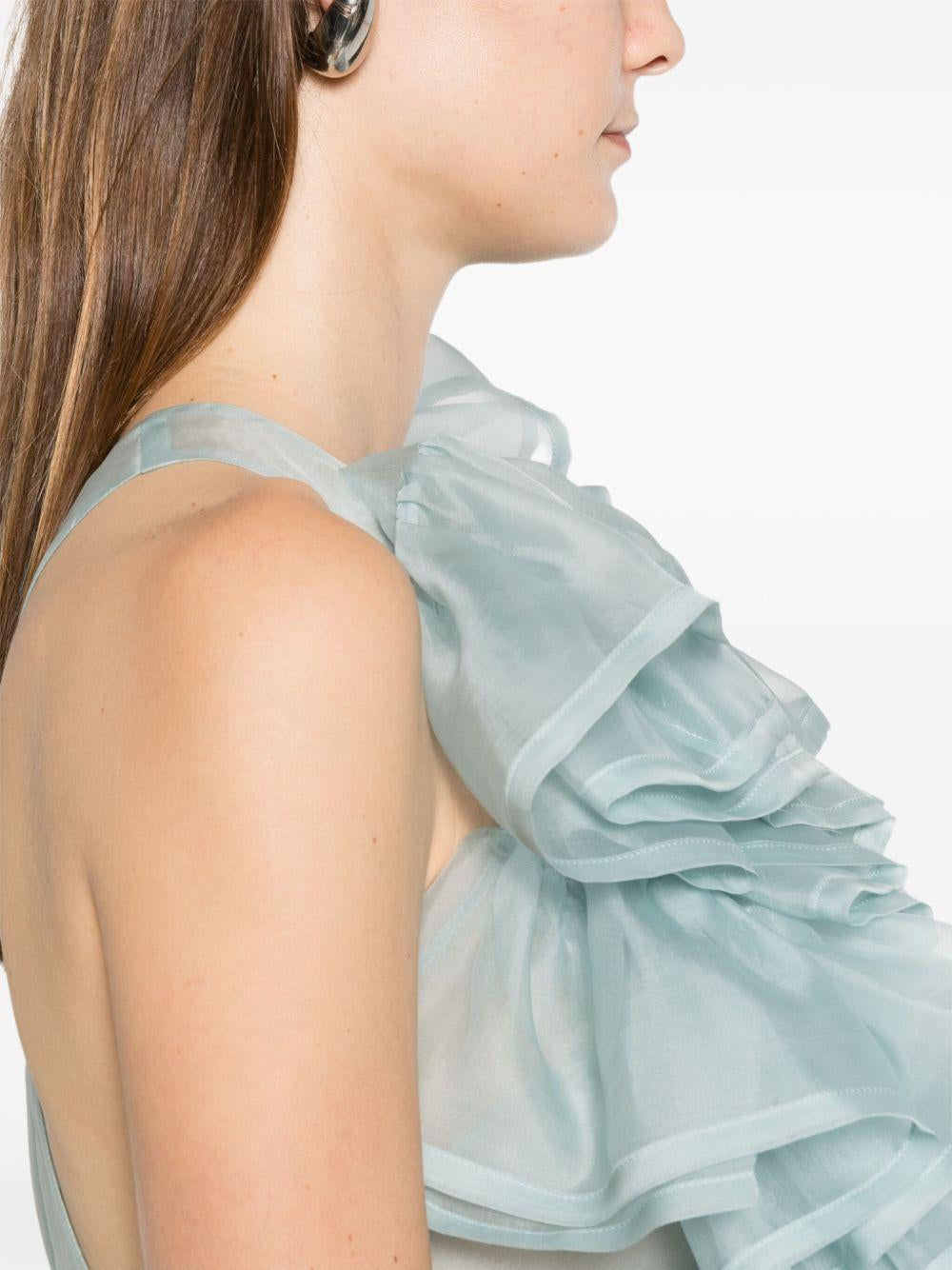 Top con volant in blu Viktor&rolf - donna 