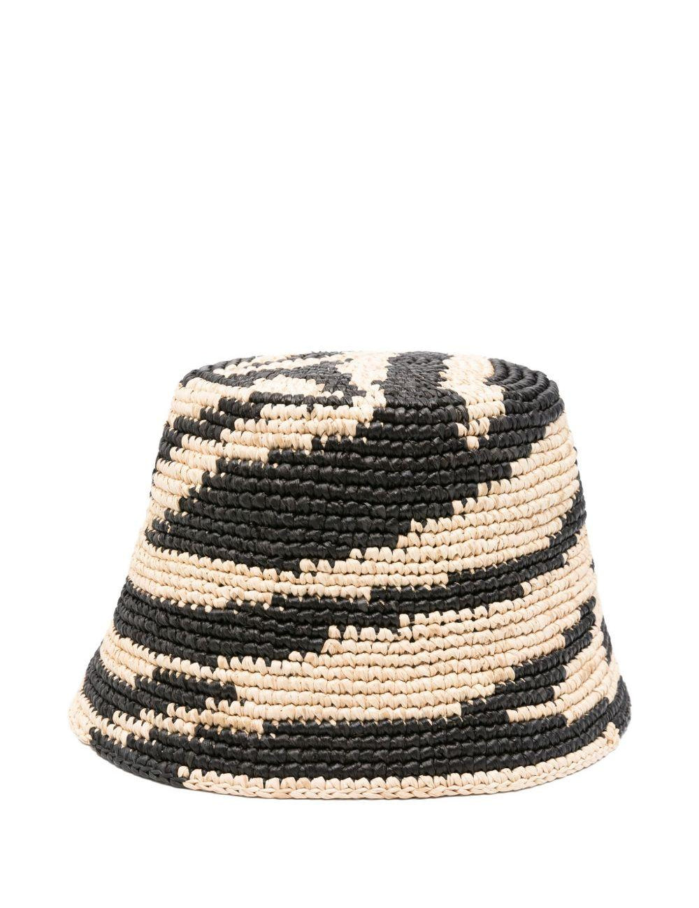 Cappello con motivo zebrato in nero e beige Zimmermann - donna 
