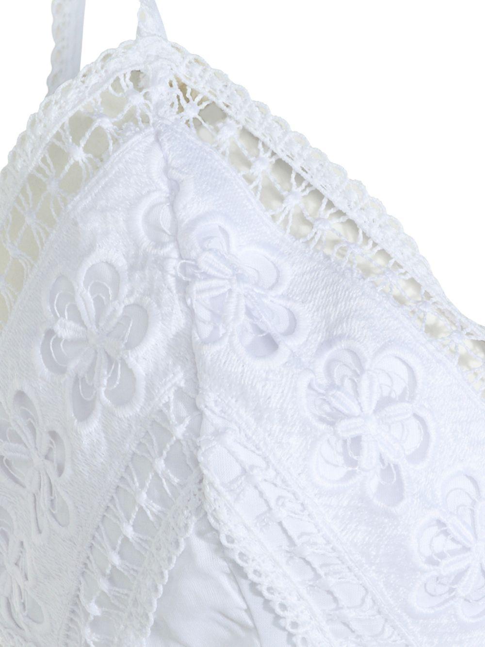 Top Melie con scollo a V e ricamo floreale in bianco Charo ruiz ibiza 1989 - donna 