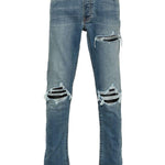 Jeans con strappi in blu 