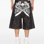 Shorts denim con stampa grafica in blu Pdf - uomo 