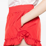 Mini shorts con volant in rosso Simone rocha - donna 