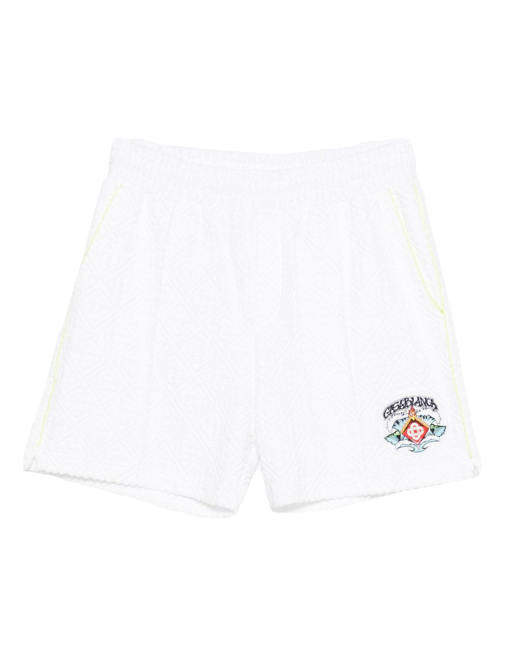Shorts con monogramma in bianco Casablanca - uomo 