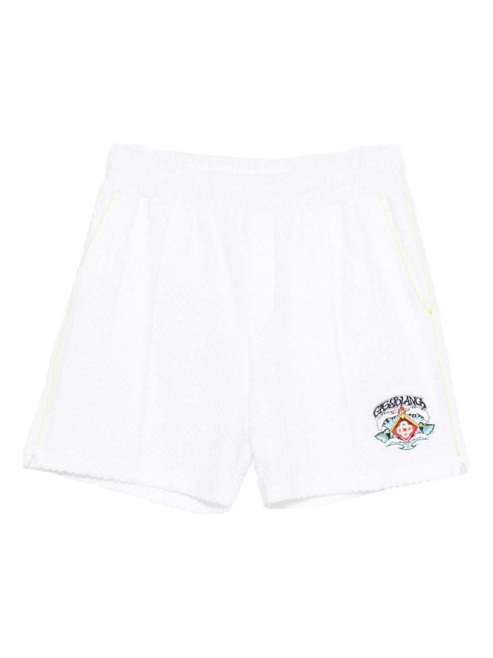 Shorts con monogramma in bianco Casablanca - uomo 