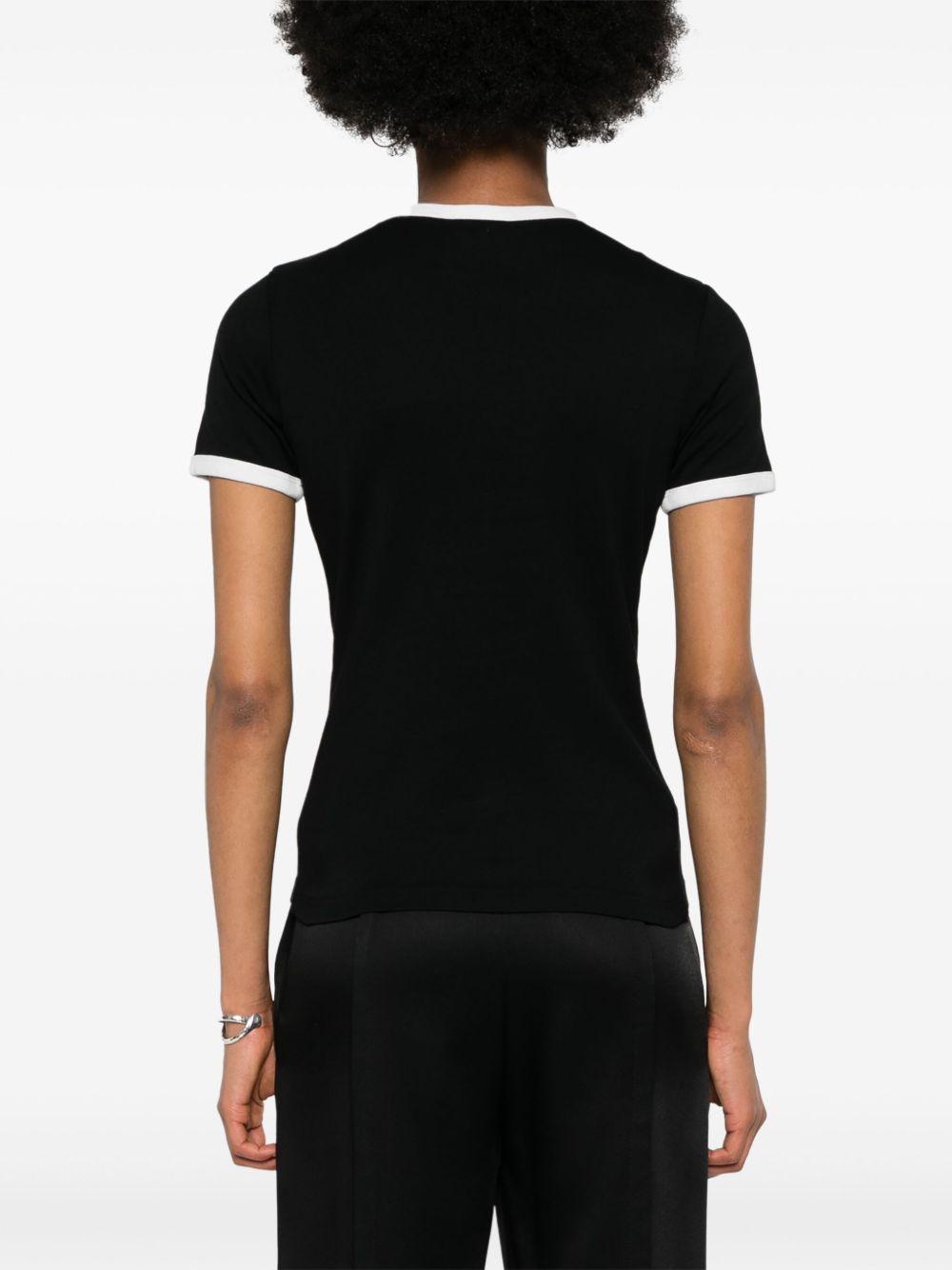 T-shirt con applicazione in nero Courrèges - donna 