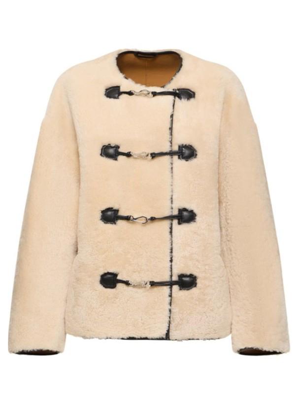 Giacca in shearling in bianco Toteme - donna 